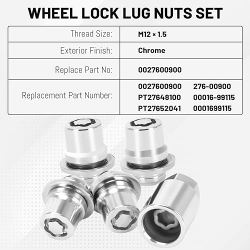 Image of Wheel Lock Lug Nut Set M12 x 1.5 Anti Theft Car Wheel Lock Lug Nuts Fit for Toyota Avalon Camry Corolla Mirai Prius Sienna Tacoma Lexus ES350 IS250 NX200T RX350 Replace 00276-00900