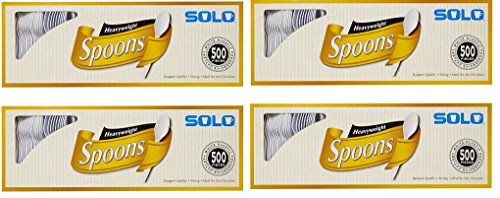 Solo White Heavyweight Spoons, 500 Count (4 Pack)
