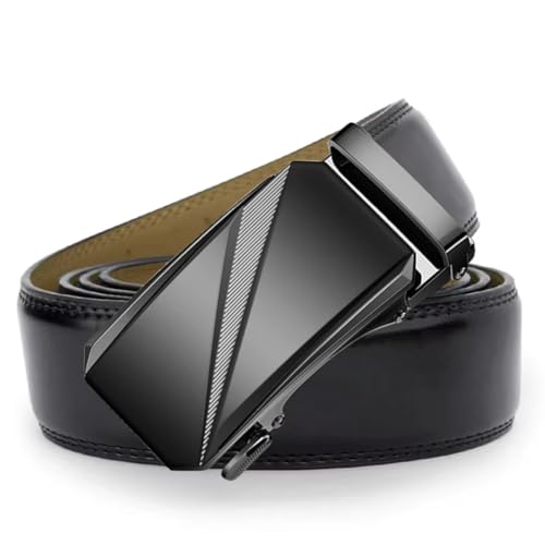 Men's 3.5Cm Automatic Buckle Belt Black/Brown Suitable For Formal And Casual Wear 2-Pack Belt3