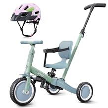 newyoo Toddler Tricycle with Helmet, Toddler Bike, Tricycles for 1-3 Year Olds, Kids Bike Helmet for 1-5 Year Olds, Green