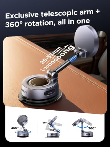 UGREEN 25W Qi2.2 MagSafe Compatible Wireless Car Charger Mount, Suction Cup - image 5