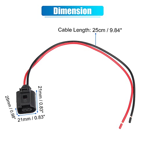 X AUTOHAUX 2 Stücke Kabelbaumstecker 2-poliger Zopfstecker Verdrahtungsadapter 1J0973702 für Volkswagen Jetta 2005-2014