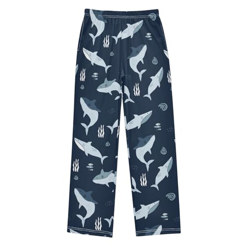 Pajamas Pants Soft Shark Long Sleep Pjs Lounge Pajama Bottoms Elastic Waist with Pockets