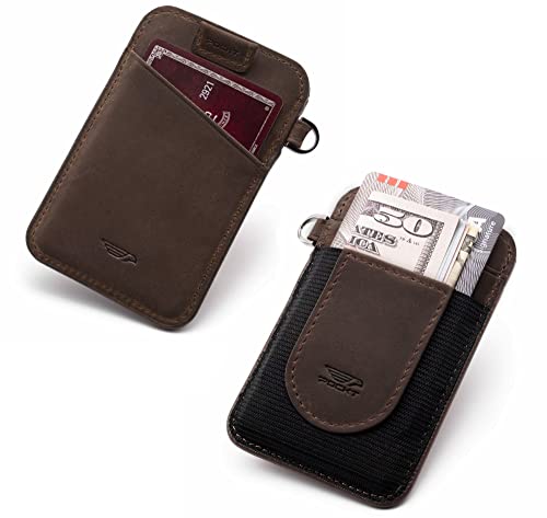 Image of POCKT Card Holder Wallet For Men and Women - Slim Minimalist Front Pocket Wallet Elastic Credit Card Holder Genuine Leather RFID Blocking Card Case Wallets
