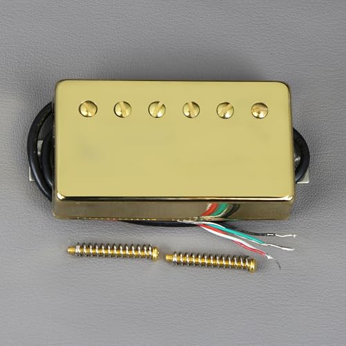 Image of FLEOR Alnico 5 Guitar Humbucker Pickup 4-Wires 7-8K Neck Pickup Golden Fit Gibson Les Paul Guitar Part