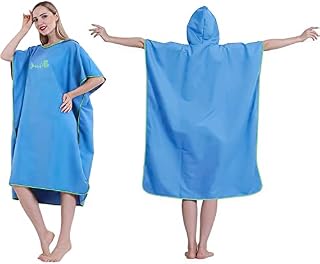 Wilxaw Changing Robe Towel Poncho Adult, Oversized Microfibre Quick Dry Hooded Poncho Swim Towel for Women Men, Changing Towel for Beach Swimming Surfing Watersports and Outdoor