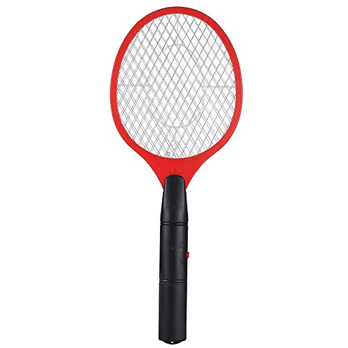 Fly Zapper Battery Operated Electronic Fly Swatter Insects Handheld Electric Bat Mosquito Insect Wasp Zapper Killer Insects Killerracket for Indoor Outdoor Camping Travel (Red)