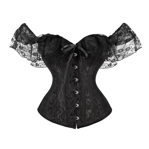 Corset serré en dentelle noir sculptant pour silhouette affinée