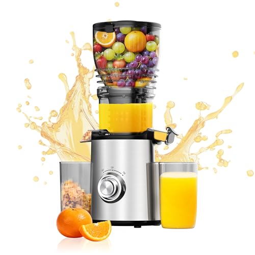Image of Cold Press Juicer Machines - 5.8" Wide Feed Chute, Easy To Clean, Slow Masticating Juicer Machines for Vegetable and Fruit, 300w Compact Juicers High Juice Yield