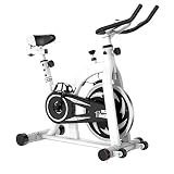 bicis spinning amazon Puede seguir su progreso con la pantalla LCD que muestra el tiempo, la velocidad, la distancia y la quema de calorías y el pulso, puede comprender fácilmente todos los datos durante su ejercicio.