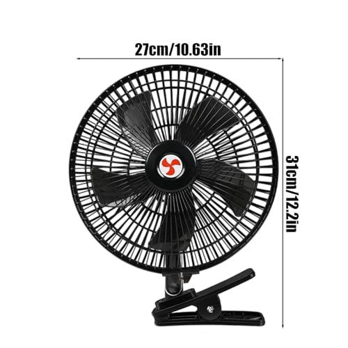 Ventilador de clip para ventilación de coche con 2 velocidades para sedanes y SUV 5