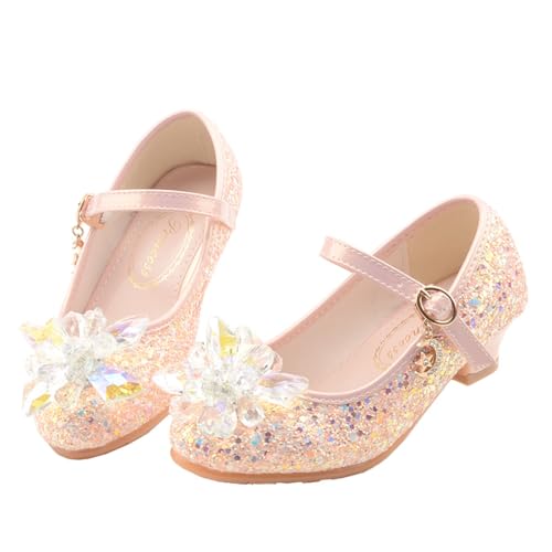 Girls Dress Shoes Mary Jane Sparkly Ballet Flats for Kids Butterfly Princess Shoes for Dress-Up Party 5554