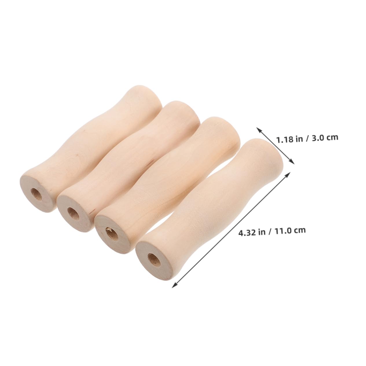 Tofficu 6pcs Kitchen Cookware Accessories Wooden Pot Handle Replacement Detachable Kabob Skewers Grip Handles for Wok Frying Pan Saucepan