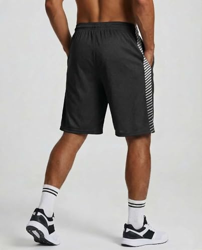 Image of Real Essentials Men's Active Athletic Performance Shorts with Pockets - 5 Pack