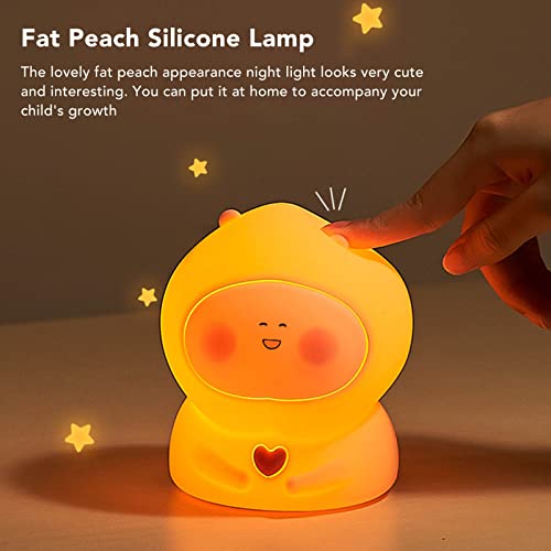 Lâmpada Noturna de Pêssego Gordo, Colorida, Silicone, Usb, Presentes, Pequena, Tapinhas, Alimentação