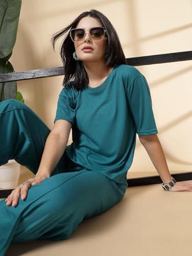 Image of CHKOKKO Women Casual Summer Track Suit T-Shirt Trackpant Co-ord Set