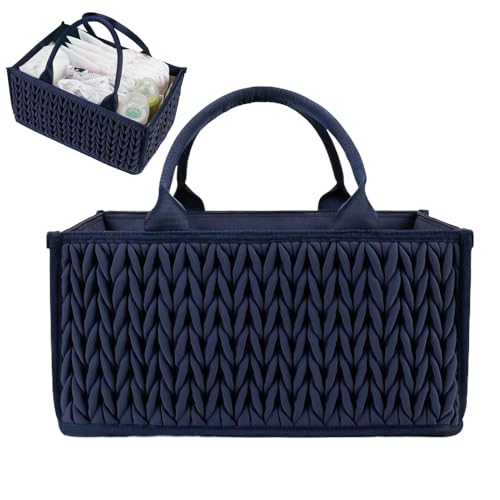 Portable Diaper Caddy Basket - Baby Diaper Organizer, Storage With Handles | Convenient Caddy For Storing Diapers, Wipes, Lotion, And Toys, For -the-Go Or Home Organization
