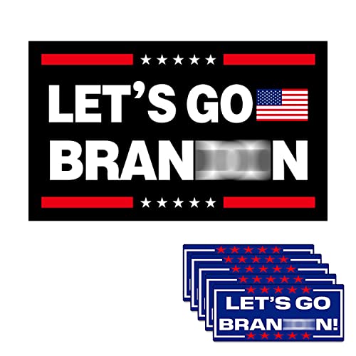 Lets Go Brandon Flag with 2 Brass Grommets Lets Go Brandon 3x5 Feet Garden Flag 5 PCS Lets Go Brandon Stickers F-J-B Flag Indoor Outdoor Banner Vivd Color and Fade Proof