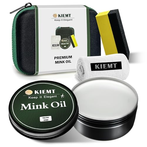 3-in-1 Mink Oil Leather Conditioner and Cleaner Premium Waterproof Formula for Shoes (Paper box mink oil)