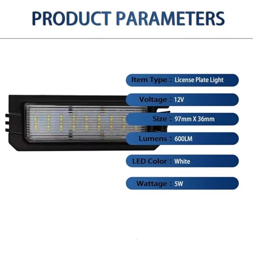Luz de matrícula Canbus para Kia Rio y Niro, lámparas led de alta visibilidad trasera 5