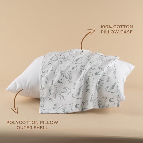 Image of Bunnikins & Clover Toddler Pillows with Pillowcase, 13 inchx18 inch Soft Cotton Kid Pillows for Sleeping, Bedding Small Pillow for Boys and Girls Aged 2-5 Years