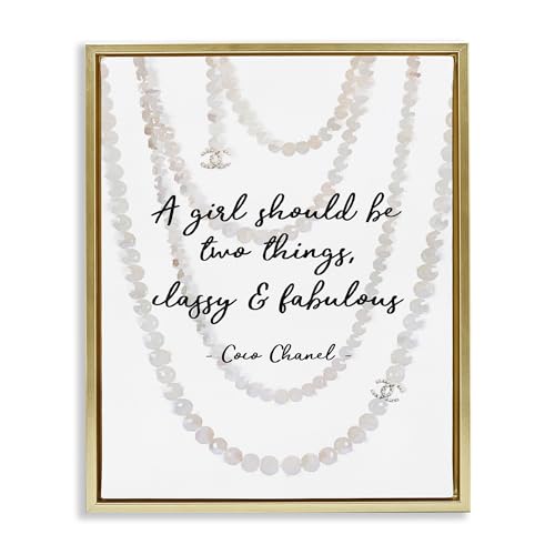 Image of 'Classy & Fabulous Fashion Quote'| Floating Frame Canvas Art | Stupell Industries | Black, 25 x 31 Inches, Easy to Hang and Sturdy, Made in USA, by Amanda Greenwood