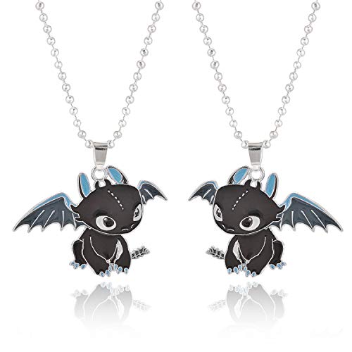 XOFOAO How to Train Your Dragon Toothless Charm Necklace Double Sided Cosplay 1PC