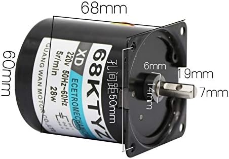 Electronic Components Motor 68KTYZ 68-KTYZ 28W AC 220V Permanent Magnet Synchronous Gear Motor 1 RPM 2.5RPM 5RPM 10RPM 15RPM 20RPM 30RPM 50RPM Small Motor (Speed : 50rpm)