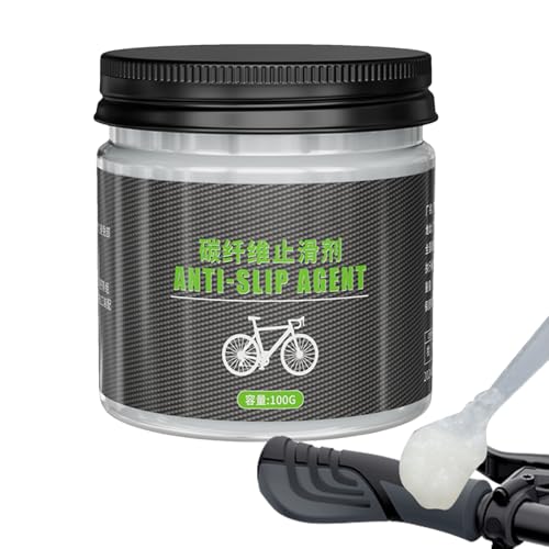 Pasta de carbono antideslizante - Grasa multifuncional de 100 g para manillar y poste de sillín | El lubricante de agarre de fibra de carbono, evita el deslizamiento en la bicicleta de carretera, las