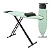 Relaxdays ASSE da Stiro Pieghevole, Tavolo Ferro a Vapore, Piano per Stirare Salvaspazio 123x39 cm,Copriasse, Verde Nero immagine