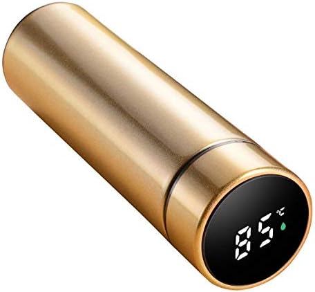 Miniatura 6 de Botella de agua con pantalla LED de temperatura, botella de agua aislada al vacío de doble pared, taza de viaje deportiva de acero inoxidable, sin
