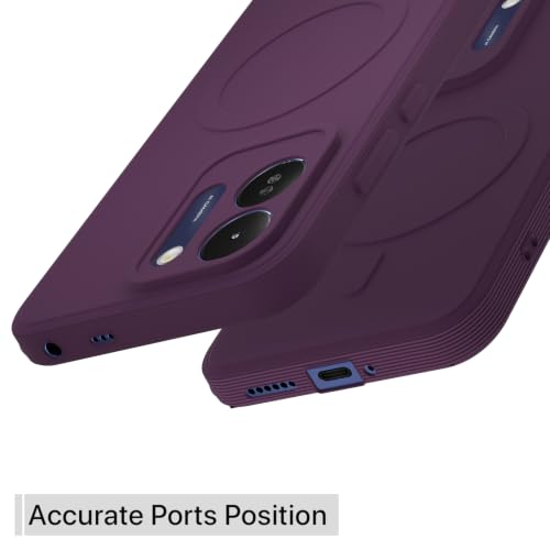 Image of Outlouders Back Cover for Poco M8x 5G | Soft Matte Silicone | Slim Fit | Magnetic-Safe Logo Design (Magnetic-Safe Not Compatible) | Shockproof | Camera Protection Bumper Case (Purple)