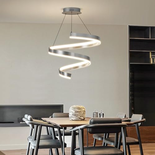 Lustre plafonnier LED 3 anneaux YangRy design chic et intensité variable pour salon