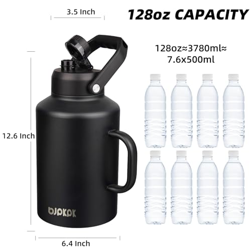 Image of BJPKPK 128oz Stainless Steel Water Bottle, 1 Gallon Insulated Water Jug