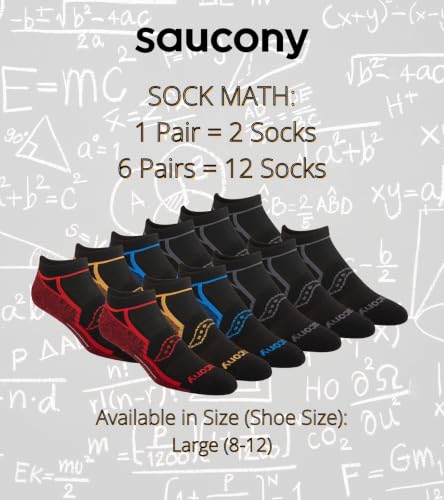 Image of Saucony Men's Rundry Bolt Performance No-show Socks, Available in M-xxl (6, 12, 18 Pairs)