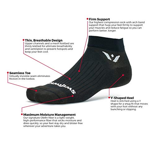 Swiftwick- ASPIRE (3 Pairs) Ankle Running & Cycling Socks, Breathable, Compression Fit3