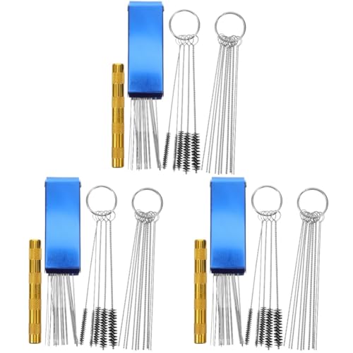 MUCKLILY 3 Juegos Caja De Aluminio Mediante Aguja. Limpiador De Punta De Boquilla De Antorcha Drenar Equipo Carburador Balde Limpiador De Ruedas Respiradero Llave Inglesa Acero Inoxidable