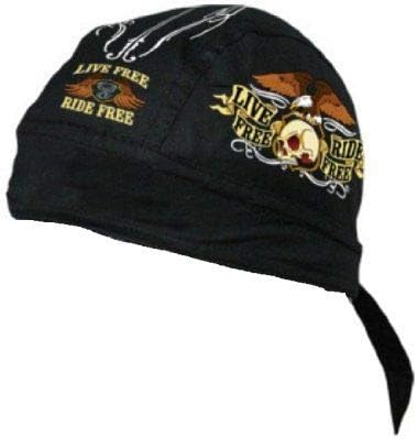 Skull Cap / Biker Cap Live Free Ride Free