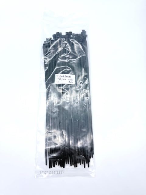 100 Pack Premium Cable Ties (Black, 300mm x 4.8mm) Self-Locking Nylon Zip Ties for Wire Management Durable & UV Resistant - Image 2
