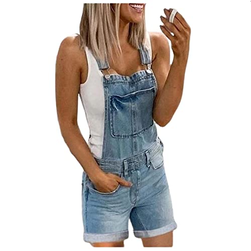 Sawmew Damen Jeans Overall Jumpsuit Skinny Fit Denim-Overall Jeansoverall...