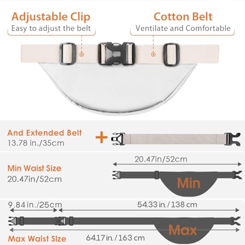 Image of Large Fanny Pack for Women Men - Syican Waist bag with 3-Zipper Pockets, Gifts for Enjoy Sports Traveling Workout Casual Hands-Free crossbody bags Fits MAX 7.9'' iPad & 6.6'' Phone