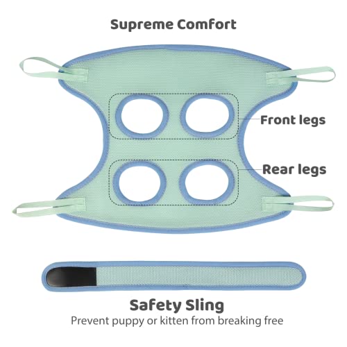 Guzekier Pet Dog Grooming Hammock Harness for Cats & Dogs, Dog Sling for Grooming, Dog Hammock Restraint Bag with Nail Clippers/Trimmer, Nail File, Pet Comb,Ear/Eye Care