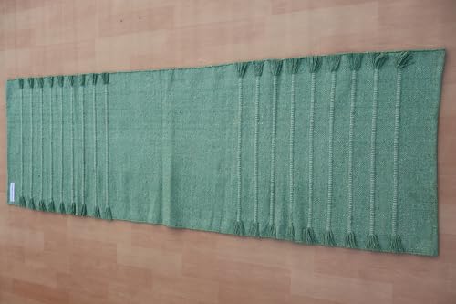 Jaipur Art & Rugs Cotton Yoga Rug - Eco-Friendly Hand-Woven Thick Mat (24”x72”x5mm) for Everyday Fitness at Home - Comfortable & Extra-Long (Light Green) by JAIPUR ART AND RUGS - Image 4