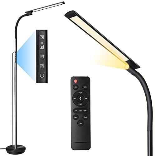 LED Floor Lamp, Floor Lamps for Living Room with Night Light & 5 Colors & 5 Brightness, Adjustable Gooseneck Floor Reading Lamp with Remote & Touch Control, Tall Standing Floor Lamp for Bedroom Office LED Floor Lamp, Floor Lamps for Living Room with Night Light & 5 Colors & 5 Brightness, Adjustable Gooseneck Floor Reading Lamp with Remote & Touch Control, Tall Standing Floor Lamp for Bedroom Office