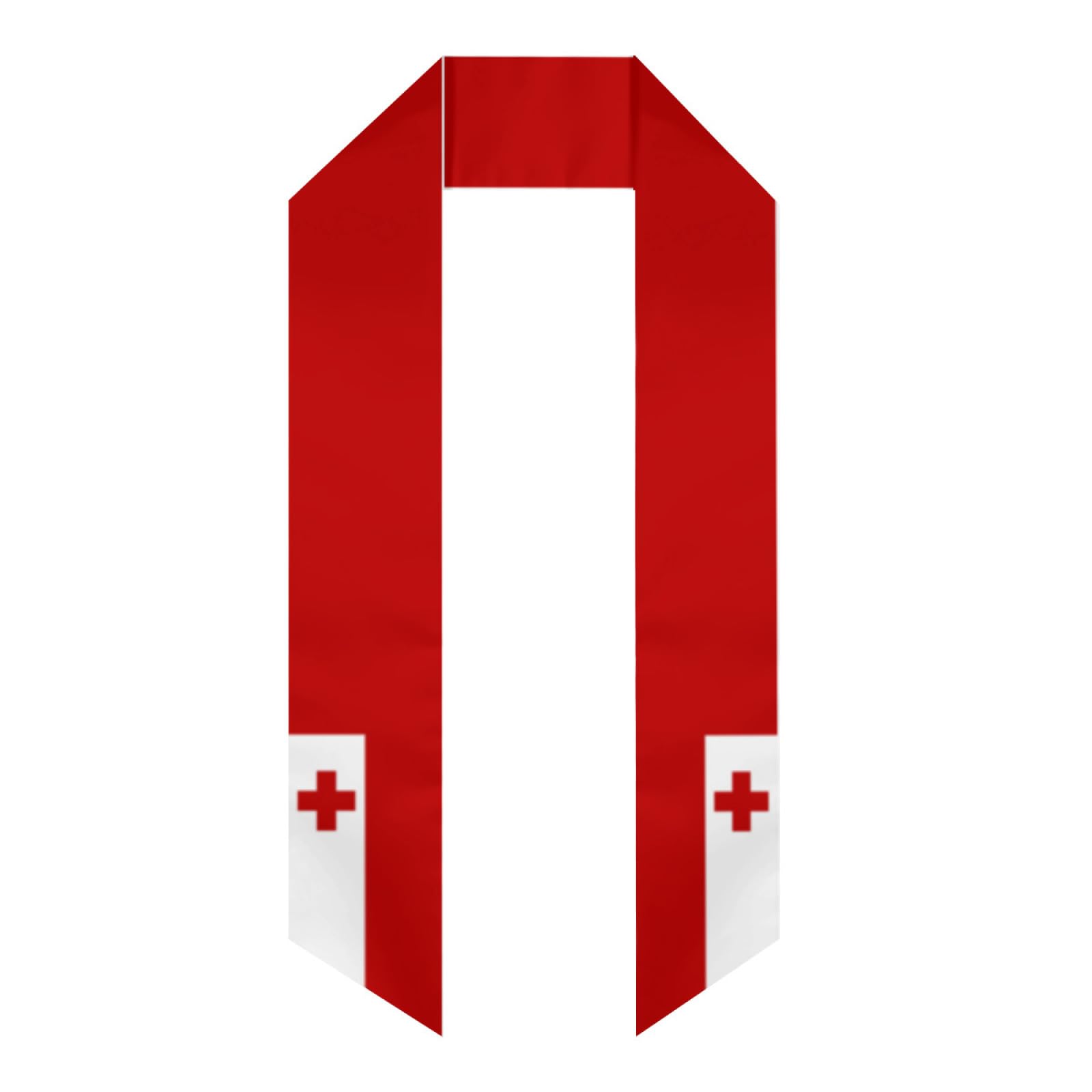 Generic Tonga Tongan Flag Graduation Stole, Gradution Sash Class of 2024, Satin Graduation Stole for Men Women, White 0