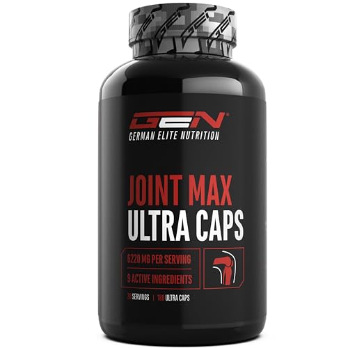 Joint Max Ultra Caps - 180 cápsulas - Suplemento articular de alta dosis con glucosamina, MSM, condroitina, cissus quadrangularis, extracto de incienso, ácido hialurónico, jengibre, bromelina