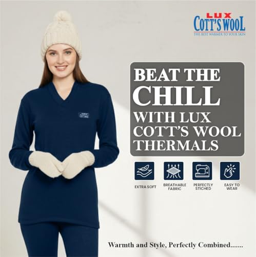 Image of Lux Cottswool Women's Thermal Top and Lower Set