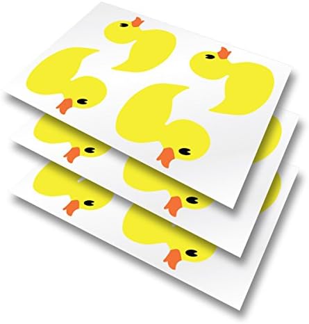 ZygoMax Rubber Duck Tile Sticker Pack - 12 Cute Bathroom Decals - Self-Adhesive Vinyl