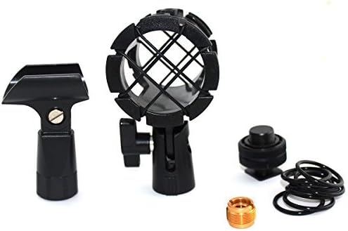 FOITECH(tm 5-in-1 Kit Camera Microphone Shockmount Holder Clip + Hot Shoe Mount + Small Clip+Adapter