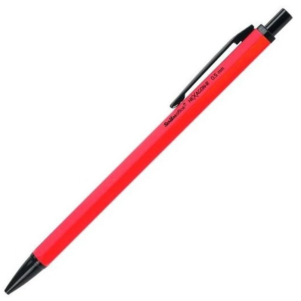 Scrikss Office Hexagonr Mekanik Kurşun Kalem 12'li Ambalaj Kırmızı 0.7 Mm